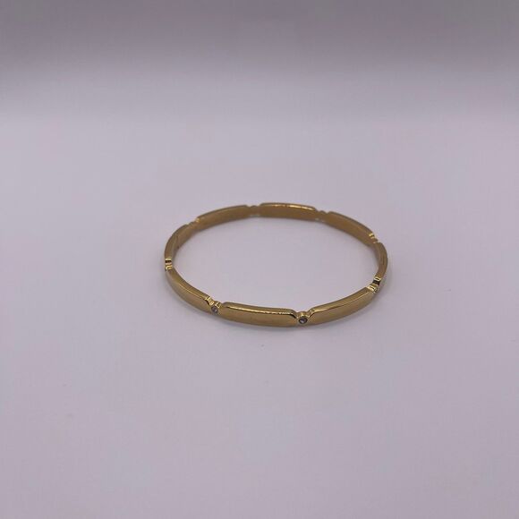 Saks Fifth Avenue Women's Gold Tone Rhinestone Gem Love Bangle Bracelet - Picture 9 of 10
